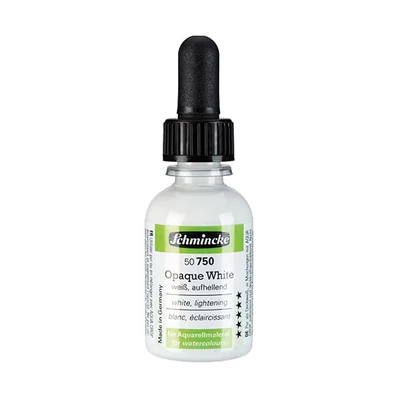 medium Schmincke Opaque White pentru acuarelă Aqua Drop, 30 ml