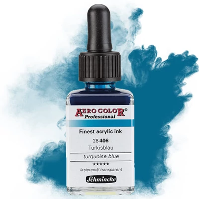 Schmincke AERO COLOR Professional vopsea aerograf , 28 ml - 406, turquoise blue