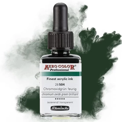 Schmincke AERO COLOR Professional vopsea aerograf , 28 ml - 504, chromium oxide green brilliant
