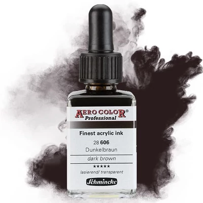 Schmincke AERO COLOR Professional vopsea aerograf , 28 ml - 606, dark brown