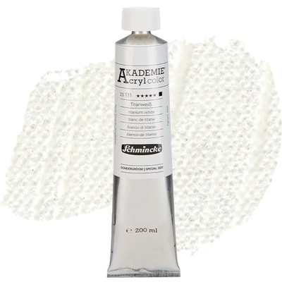 Schmincke Akademie vopsea acrilică, 200 ml - 111, titanium white