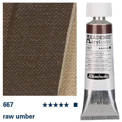 Schmincke Akademie vopsea acrilică, 60 ml - 667, raw umber
