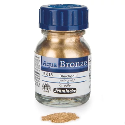 Pudra cu efect metalic Schmincke Aqua Bronze, 20 ml - 813, auriu pal