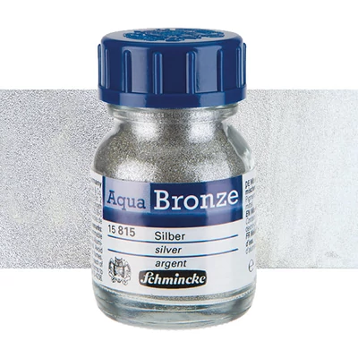 Pudra cu efect metalic Schmincke Aqua Bronze, 20 ml - 815, argintiu