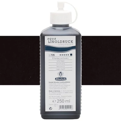 Vopsea linogravură Schmincke Aqua Linoprint, 250 ml - 735, ivory black