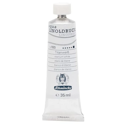 Schmincke Aqua Linoprint vopsea linogravură  35 ml - 100, titanium white