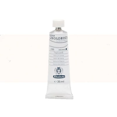 Schmincke Aqua Linoprint vopsea linogravură  35 ml - 100, titanium white