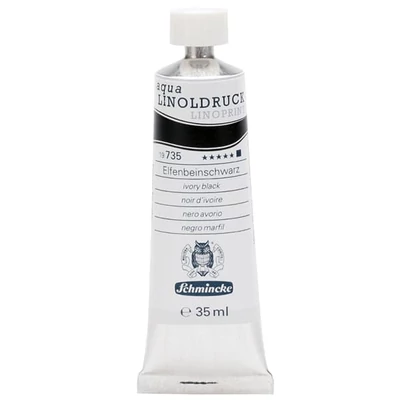 Schmincke Aqua Linoprint vopsea linogravură  35 ml - 735, ivory black