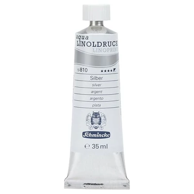 Vopsea linogravură Schmincke Aqua Linoprint, 35 ml - 810, silver