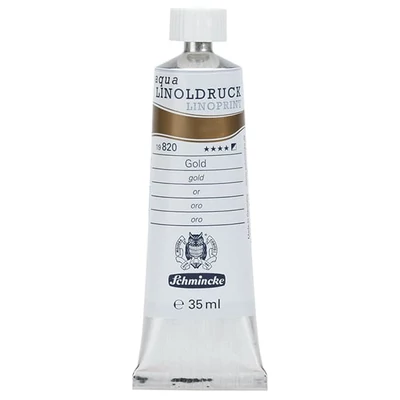 Vopsea linogravură Schmincke Aqua Linoprint, 35 ml - 820, gold