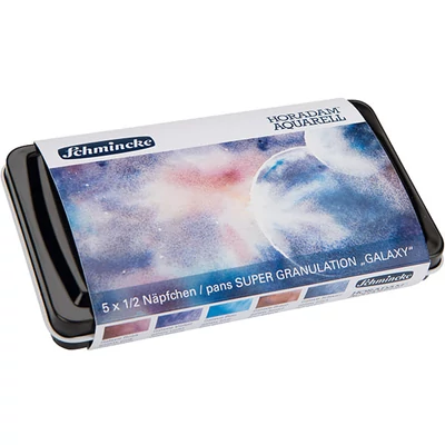 Set de Culori acuarelă  Schmincke Horadam, super granulate - 5x recipient de 1/2 + pensula, Galaxy