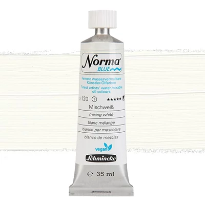 Schmincke Norma Blue vegan Culori ulei solubile în apă, 35 ml - 120, mixing white