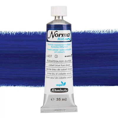 Schmincke Norma Blue vegan Culori ulei solubile în apă, 35 ml - 407, cobalt blue hue deep