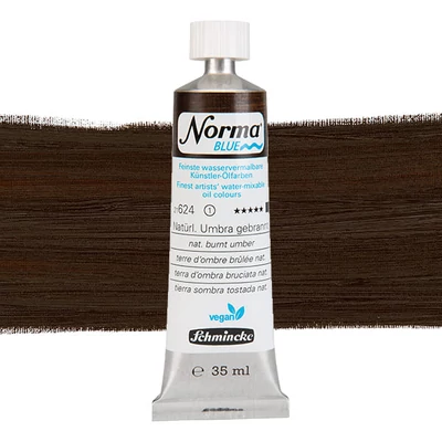 Schmincke Norma Blue vegan Culori ulei solubile în apă, 35 ml - 624, natural burnt umber