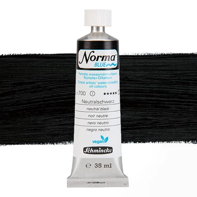 Schmincke Norma Blue vegan Culori ulei solubile în apă, 35 ml - 700, neutral black