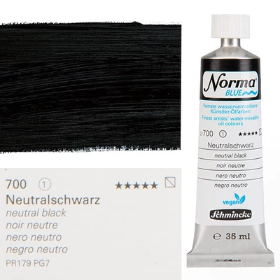 Schmincke Norma Blue vegan Culori ulei solubile în apă, 35 ml - 700, neutral black