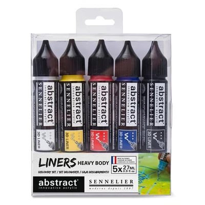 Set de vopsea acrilică Sennelier Abstract Liners (pentru vopsea 3D), set Discovery 5 buc