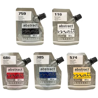 Sennelier Abstract mată set vopsea acrilică, 5x60 ml, Primary Set