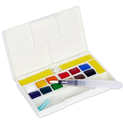 Sennelier la petite Aquarelle Hands Free Set culori acuarelă - în recipiente 12x1/2  + pensulă cu rezervor de apă