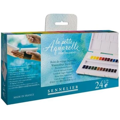 Set de Culori acuarelă  Sennelier la petite Aquarelle, tulpina 24x1/2 + pensula