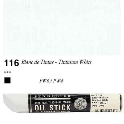 Sennelier Oil Stick Culori ulei, sub formă de baton, 38 ml - 116, titanium white