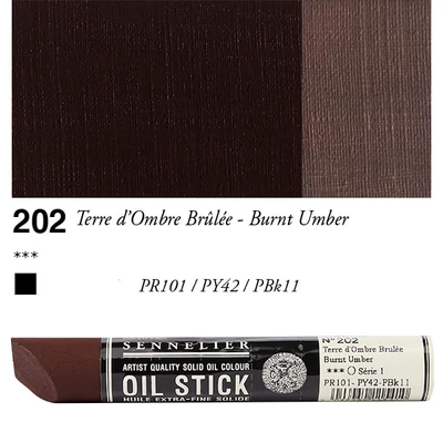 Sennelier Oil Stick Culori ulei, sub formă de baton, 38 ml - 202, burnt umber