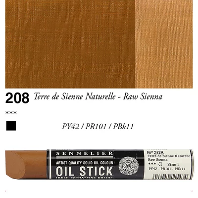 Sennelier Oil Stick Culori ulei, sub formă de baton, 38 ml - 208, raw sienna