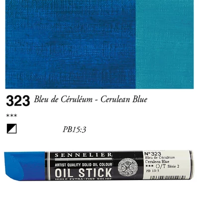 Sennelier Oil Stick Culori ulei, sub formă de baton, 38 ml - 323, cerulean blue