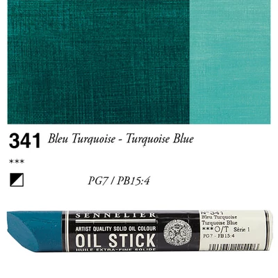 Sennelier Oil Stick Culori ulei, sub formă de baton, 38 ml - 341, turquoise blue