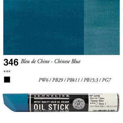 Sennelier Oil Stick Culori ulei, sub formă de baton, 38 ml - 346, chinese blue