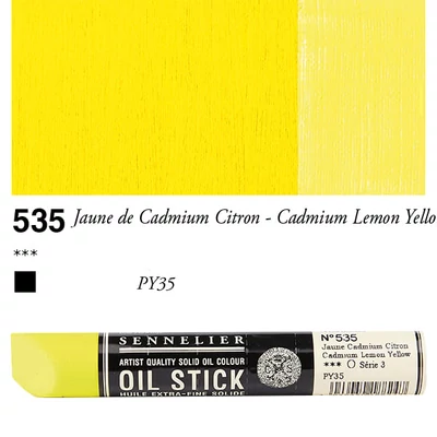 Sennelier Oil Stick Culori ulei, sub formă de baton, 38 ml - 535, cadmium lemon yellow