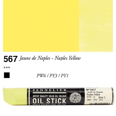Sennelier Oil Stick Culori ulei, sub formă de baton, 38 ml - 567, naples yellow