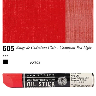 Sennelier Oil Stick Culori ulei, sub formă de baton, 38 ml - 605, cadmium red light