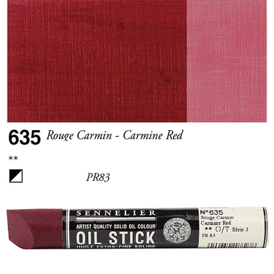 Sennelier Oil Stick Culori ulei, sub formă de baton, 38 ml - 635, carmine red