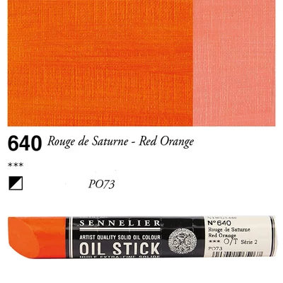 Sennelier Oil Stick Culori ulei, sub formă de baton, 38 ml - 640, red orange