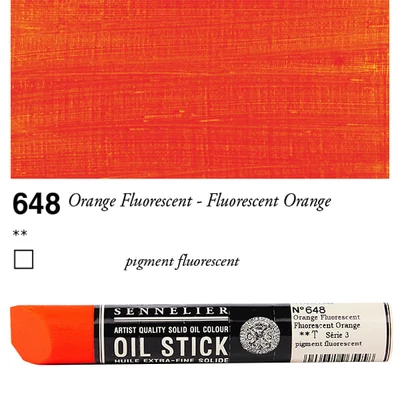 Sennelier Oil Stick Culori ulei, sub formă de baton, 38 ml - 648, fluorescent orange
