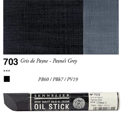 Sennelier Oil Stick Culori ulei, sub formă de baton, 38 ml - 703, payne’s grey