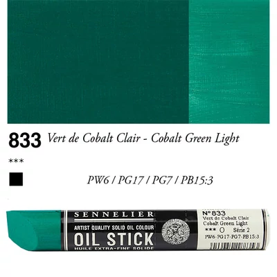 Sennelier Oil Stick Culori ulei, sub formă de baton, 38 ml - 833, cobalt green light