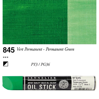 Sennelier Oil Stick Culori ulei, sub formă de baton, 38 ml - 845, permanent green
