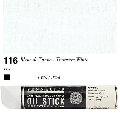 Sennelier Oil Stick Culori ulei, sub formă de baton, 96 ml - 116, titanium white