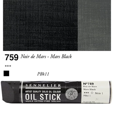 Sennelier Oil Stick Culori ulei, sub formă de baton, 96 ml - 759, mars black