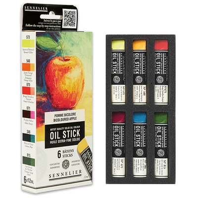 Sennelier Oil Stick Culori ulei, sub formă de baton Set - 6x12 ml, bicoloured apple
