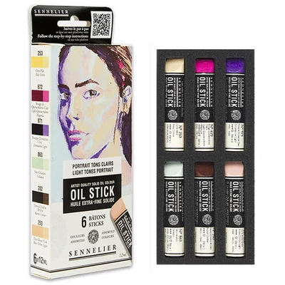 Sennelier Set Oil Stick Culori ulei, sub formă de baton - 6x12 ml, light tones portrait