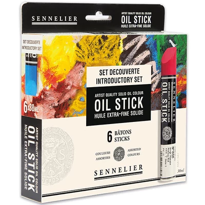 Sennelier Oil Stick Culori ulei, sub formă de baton- 6x38 ml, introductory set