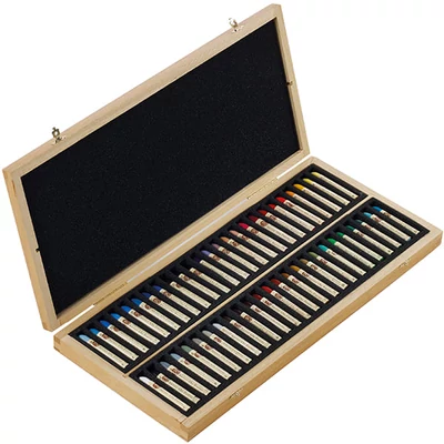 Set crete pastel uleioase Sennelier - 50 buc, în cutie lemn