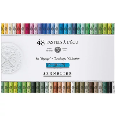 Set crete pastel uscat Sennelier - 48 buc, peisaj