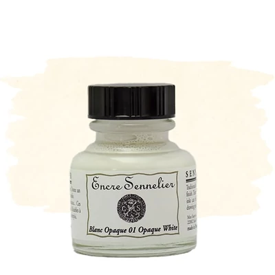 Tuș Sennelier, 30 ml - 001, opaque white