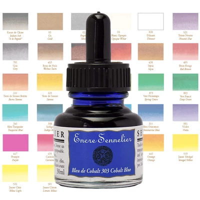 Cerneală pentru desen Sennelier, 30 ml - în diverse culori