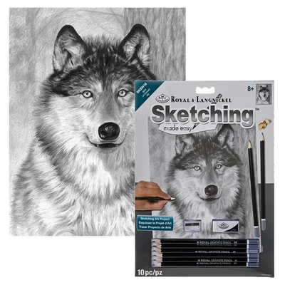 Set desen schițe și grafică cu instrumente, 22x30 cm - Wolf