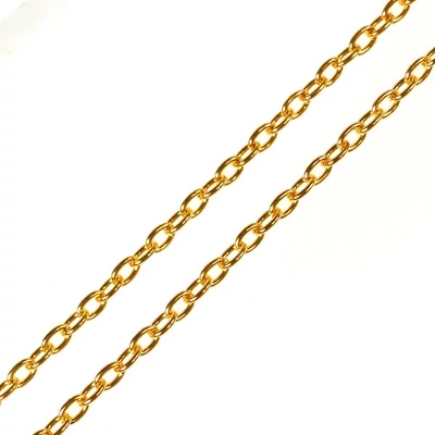 Lanț metalic pentru bijuterii, 2 m - culoare aurie, 2x1,5 mm